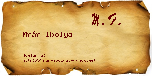 Mrár Ibolya névjegykártya